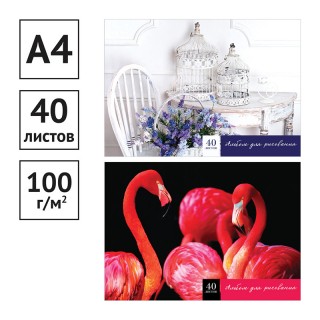 Альбом для рисования 40л., А4, на склейке ArtSpace "Яркий акцент" А40кл_14809 Россия