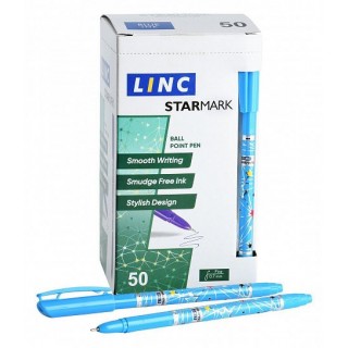Ручка шарик. Linc STARMARK синий 0,7 мм ассорти кругл. корп. игольчатый наконечник 950F Индия