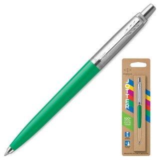 Ручка шариковая PARKER "Jotter Orig Green", корпус зеленый, нержавеющая сталь, блистер, синяя, 2076058 Франция