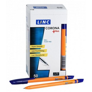 Ручка шарик. Linc CORONA PLUS синий 0,7 мм оранж. шестигран. корп. 3002N/Y/blue Индия