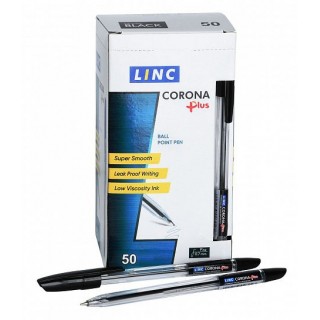 Ручка шарик. Linc Corona Plus черный 0,7 мм прозр. шестигран. корп. 3002N/black Индия