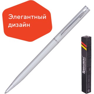 Ручка подарочная шариковая BRAUBERG "Delicate Silver", корпус серебристый, узел 1 мм, линия письма 0,7 мм, синяя, 141401 Китай