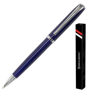 Ручка подарочная шариковая BRAUBERG "Cayman Blue", корпус синий, узел 1 мм, линия письма 0,7 мм, синяя, 141409 Китай