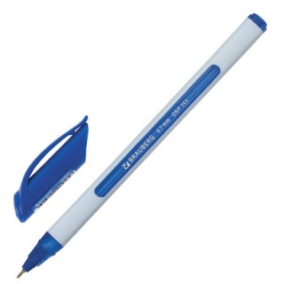 Ручка шариковая масляная BRAUBERG "Extra Glide Soft White", СИНЯЯ, узел 0,7 мм, линия письма 0,35 мм, 142927 Индия