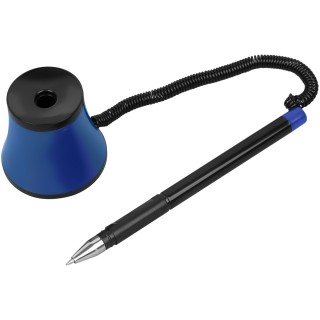 Ручка шариковая настольная OfficeSpace синяя, 0,7мм, черный корпус, синяя подставка, европодвес TBbu_68817 Китай