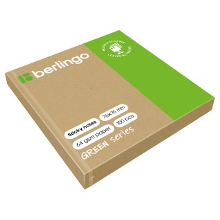 Самоклеящийся блок Berlingo "Green Series", 76*76мм, 100л., крафтовая бумага LSn_42076 Китай