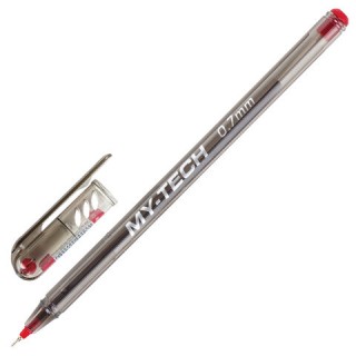 Ручка шариковая масляная PENSAN "My-Tech Colored", КРАСНАЯ, игольчатый узел 0,7 мм, линия 0,35 мм, дисплей, 2240, 2240/S60-4 Турция