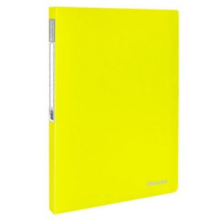 Папка 20 вкладышей BRAUBERG "Neon", 16 мм, неоновая желтая, 700 мкм, 227449, Россия