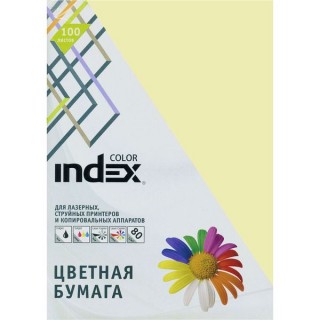 Бумага цветная Index Color, 80гр, А4, желтый (53), 100л арт.IC53/100, Швеция