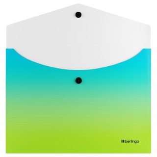 Папка-конверт на кнопке Berlingo "Radiance", А5, 180мкм, голубой/зеленый градиент EFb_A5003 Китай