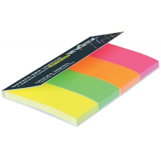 Блок-закладка с липким слоем, разм.20х50 мм, бумаж ные, 4 цвета по 40 листов арт.I441810, Китай