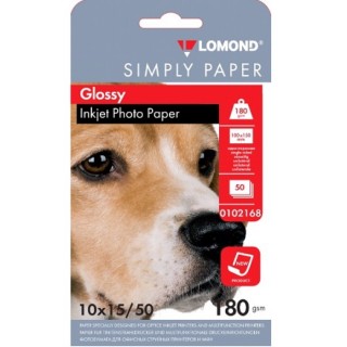 Фотобумага LOMOND 180 г/м2 односторонняя эконом. г лянцевая, 10х15 50л, Россия