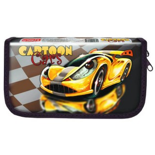 Пенал на одной молнии CARTOON CARS-2, без наполнен ия, л/т, разм. 190х90 мм. арт.A 190/90-2, Россия