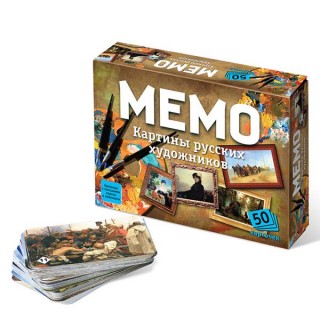 Настольная игра мемо "Картины русских художников" 50 карточек 7206 арт.767519, Россия