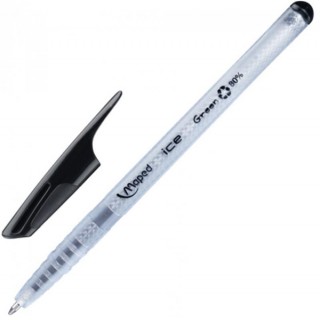 Ручка шариковая GREEN ICЕ, низкотекуч. чернила, 0,6 мм, треугол. корпус, черная, арт.22443, Китай