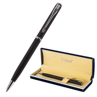 Ручка подарочная шариковая GALANT "Arrow Chrome Grey", корпус серый, хромированные детали, пишущий узел 0,7 мм, синяя, 140652, Тайвань
