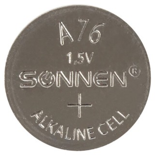Батарейка SONNEN Alkaline, A76 (G13, LR44), алкалиновая, 1 шт., в блистере (отрывной блок), 451975 Китай