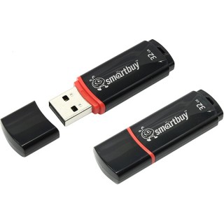 Флеш-диск 32 GB, SMARTBUY Crown, USB 2.0, черный, SB32GBCRW-K, Тайвань