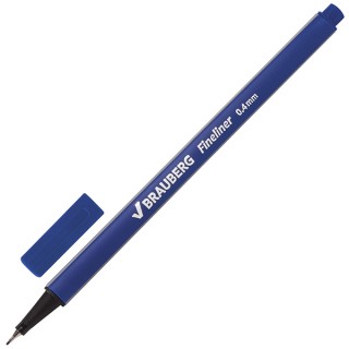 Ручка капиллярная (линер) BRAUBERG "Aero", КРАСНАЯ, трехгранная, металлический наконечник, линия письма 0,4 мм, 142254, Китай