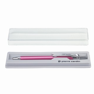 Ручка подарочная шариковая PIERRE CARDIN "Actuel", корпус розовый, алюминий, хром, синяя, PC0503BP, Индия