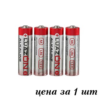 Батарейка алкалиновая LuazON, АА, LR6, блистер, 4 шт 3005551, Китай