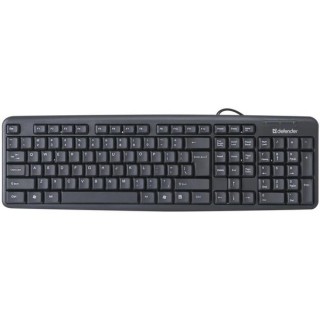 Клавиатура проводная DEFENDER Element HB-520, USB, 104 клавиши + 3 дополнительные клавиши, черная, 45522, Китай