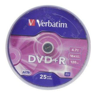 Диск DVD+R 4,7 Гб запис. 16х. Verbatim, 43500, Тайвань