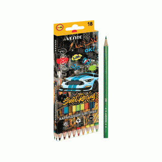 Набор карандашей цветных deVENTE Street Racing 18 цв., в картонной упаковке , арт. 5023106, Китай