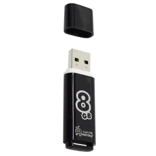 Флеш-диск 8 GB, SMARTBUY Glossy, USB 2.0, черный, SB8GBGS-K, Тайвань