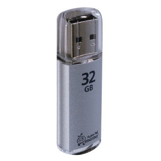 Флеш-диск 32 GB, SMARTBUY V-Cut, USB 2.0, металлический корпус, серебристый, SB32GBVC-S Тайвань (Китай)