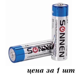 Батарейки SONNEN Super Alkaline, АА (LR6,15А), алкалиновые, пальчиковые, блистер, 451094, Китай