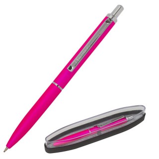 Ручка подарочная шариковая BRAUBERG "Bolero", СИНЯЯ, корпус розовый с хромированными деталями, линия письма 0,5 мм, 143461, Индия