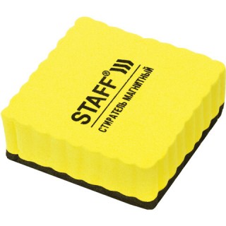 Стиратели магнитные для магнитно-маркерной доски, 50х50 мм, STAFF Basic, желтые, 237505, Китай