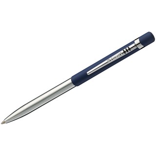 Ручка шариковая Luxor "Gemini" синяя, 1,0мм, корпус синий/хром, кнопочный механизм, ИНДИЯ