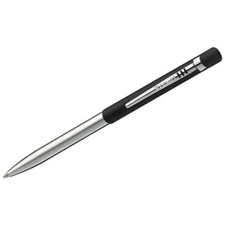 Ручка шариковая Luxor "Gemini" синяя, 1,0мм, корпус черный/хром, кнопочный механизм, ИНДИЯ