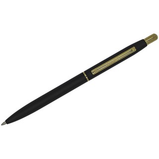 Ручка шариковая Luxor "Sterling" синяя, 1,0мм, корпус черный/золото, кнопочный механизм, ИНДИЯ