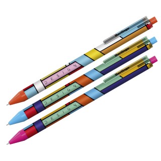 Ручка шариковая автоматическая Berlingo "Color Block" синяя, 0,7мм, грип, рисунок на корпусе, ассорти, CBm_70S03, Китай