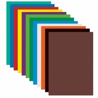 Картон цветной А4 немелованный (матовый), 12 листов 12 цветов, ПИФАГОР, 200х283 мм, 128011, Россия