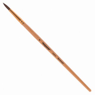 Кисть ПИФАГОР, БЕЛКА, круглая, Љ 4, деревянная лакированная ручка, с колпачком, 200818 Китай