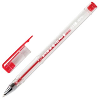 Ручка гелевая STAFF "Basic" GP-789, КРАСНАЯ, корпус прозрачный, хромированные детали, узел 0,5 мм, 142790 Китай