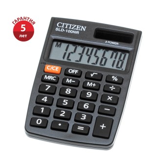 Калькулятор карманный Citizen SLD-100NR, 8 разрядов, двойное питание, 58*88*10мм, черный SLD-100NR Китай