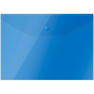 Папка-конверт на кнопке OfficeSpace А4, 120мкм, пластик, синяя 281220 Россия