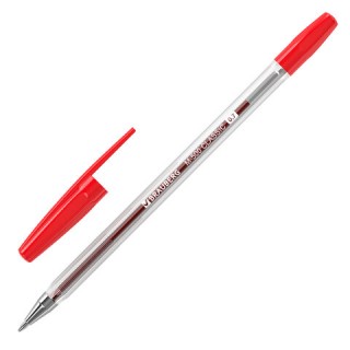 Ручка шариковая BRAUBERG "M-500 CLASSIC", КРАСНАЯ, корпус прозрачный, узел 0,7 мм, линия письма 0,35 мм, 143446 Китай