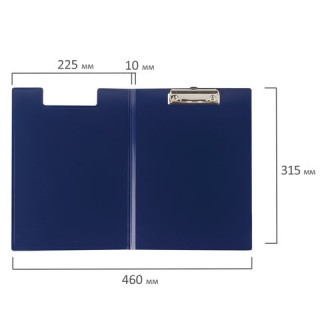 Папка-планшет BRAUBERG "Contract", А4 (315х230 мм), с прижимом и крышкой, пластиковая, синяя, сверхпрочная, 1,5 мм, 223488 Россия