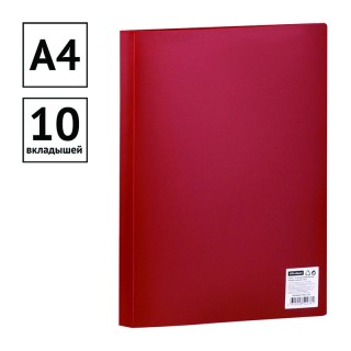 Папка с 10 вкладышами OfficeSpace, 9мм, 400мкм, красная F10L3_276 Россия