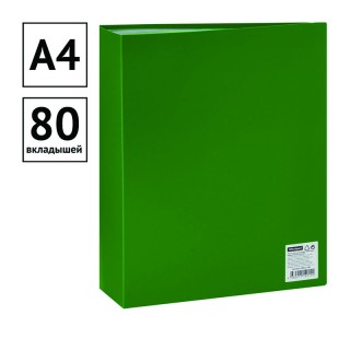 Папка с 80 вкладышами OfficeSpace, 30мм, 600мкм, зеленая F80L5_300 Россия