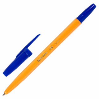 Ручка шариковая BRAUBERG "ORANGE Line", СИНЯЯ, корпус оранжевый, узел 1 мм, линия письма 0,5 мм, 143331 Китай