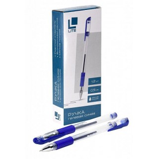Ручка гел. LITE 0,5 мм синий рез. грип GPBL-B/gr Китай