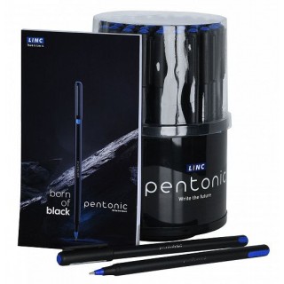 Ручка шарик. Linc PENTONIC синий 0,7 мм черный кругл. корп. игольчатый наконечник 7024 Индия