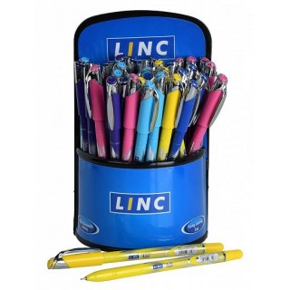 Ручка шарик. Linc GLISS синий 0,7 мм ассорти кругл. корп. игольчатый наконечник 1210F/display Индия